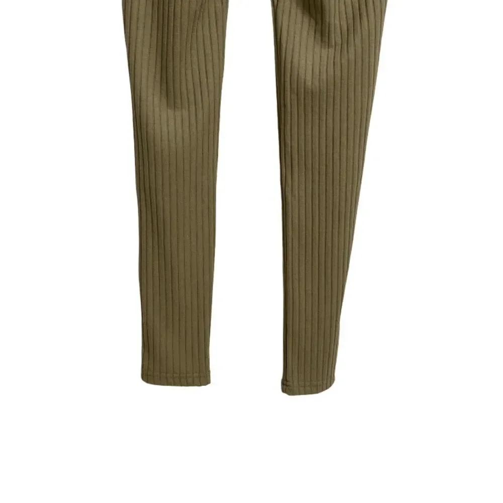 NWT Forever 21 High Rise Ribbed Leggings Women's Sz S Sage Athleisure Loungewear